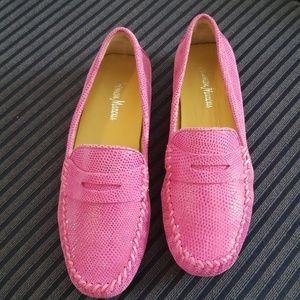 Neiman Marcus hot pink loafers